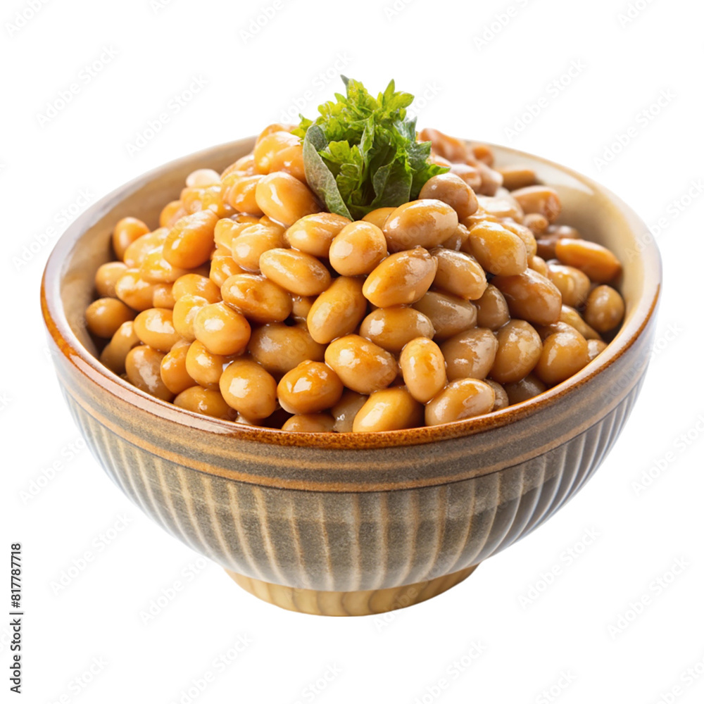 A bowl of beans and peas with a green pea isolated on transparent background A bowl of beans and peas with a green pea isolated on transparent background