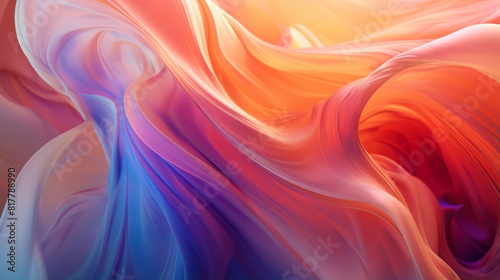 generated illustration, colored energies, multicolored fabric, background