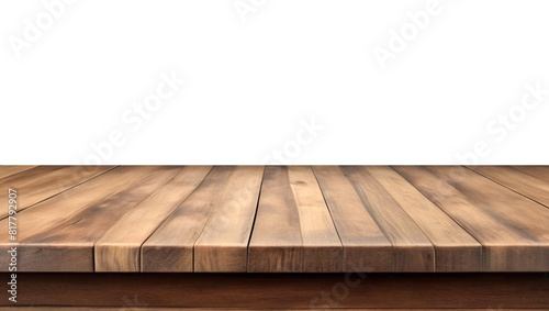 Empty wooden table top Brown For displaying product ,The background is transparent.