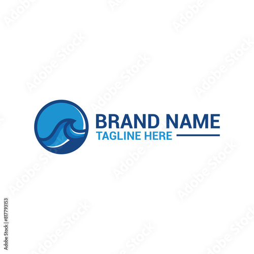 wave logo design template