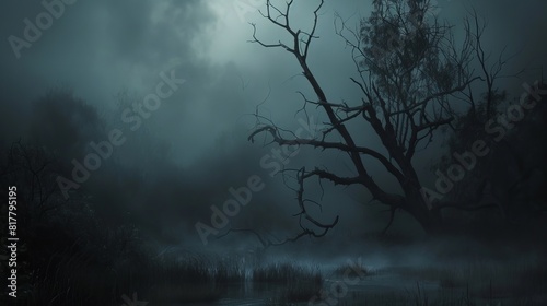 Dark and Mysterious Background  Use a dark  foggy background to create a sense of mystery and intensity. Smoke and fog effects can add depth and drama. Generative AI