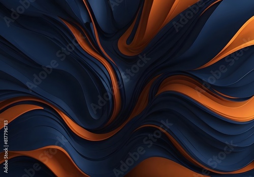 An abstract orange background with flowing, smooth silk-like textures and curving lines photo