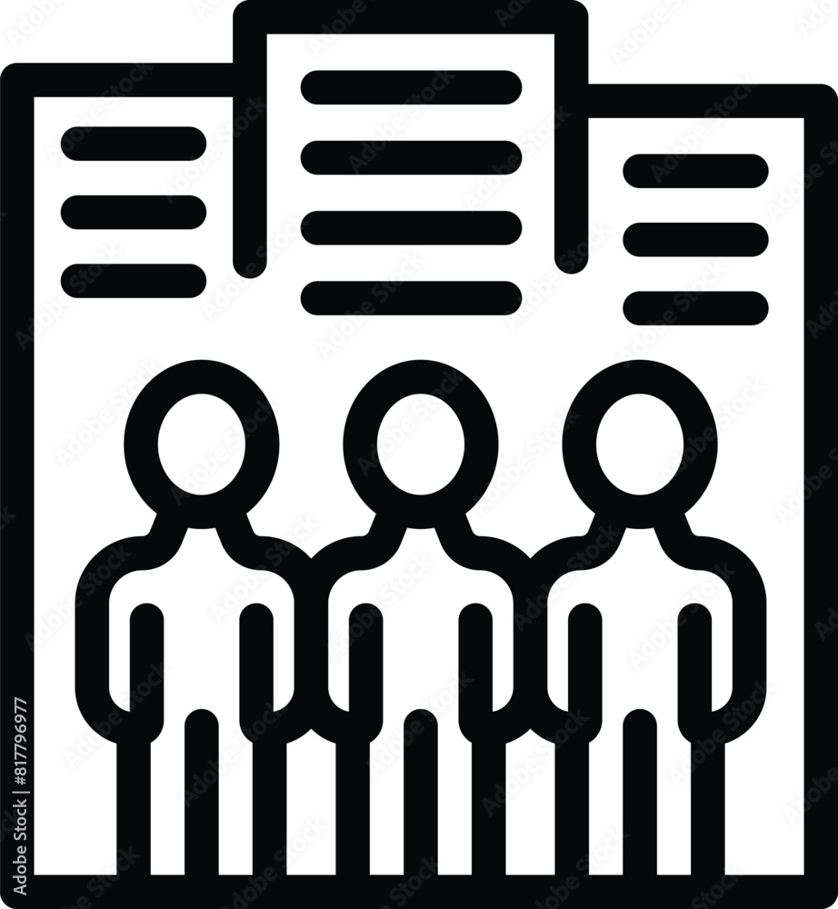 An icon representing three figures united, symbolizing teamwork and collaboration An icon representing three figures united, symbolizing teamwork and collaboration