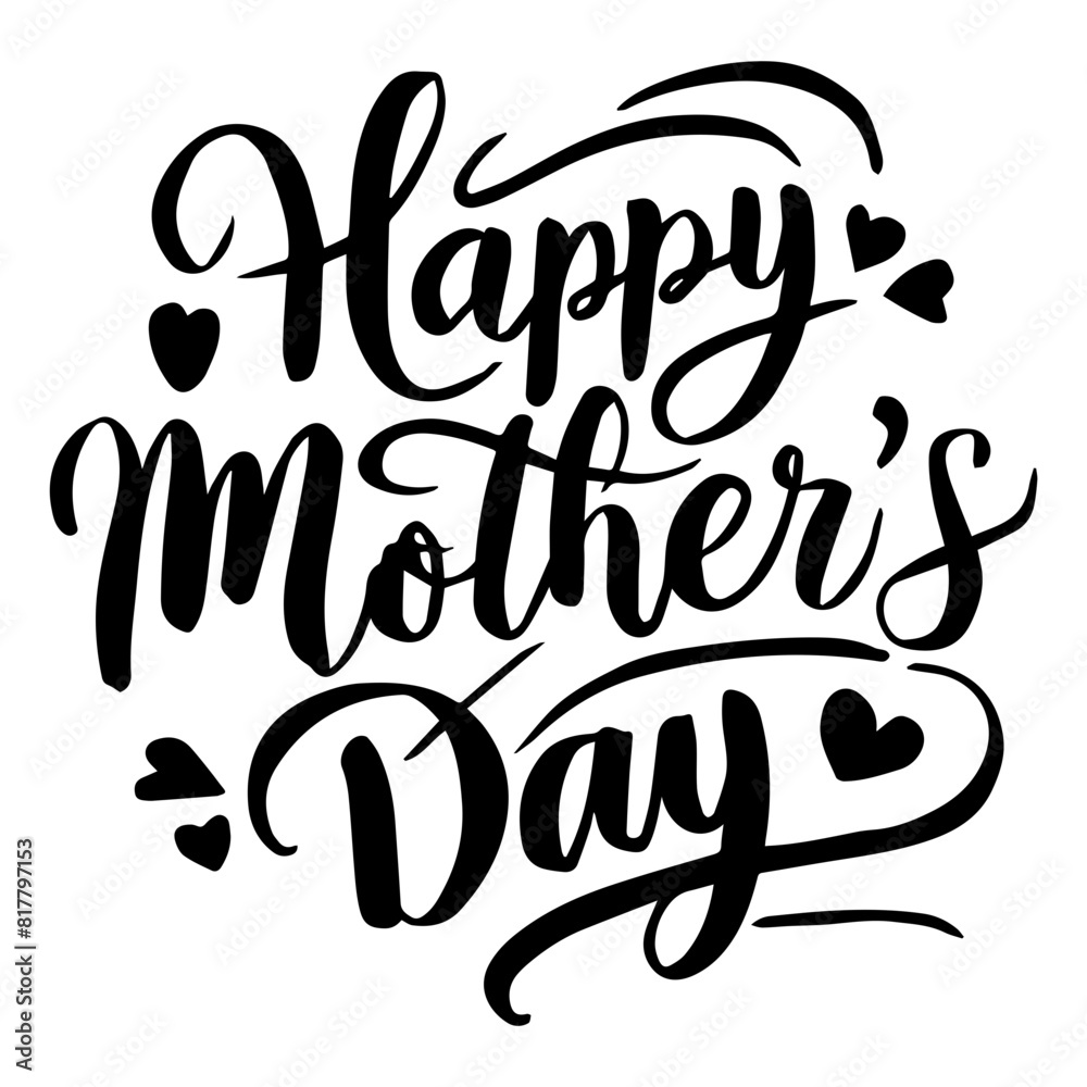 Happy mothers day hand drawn lettering isolated Happy mothers day hand drawn lettering isolated