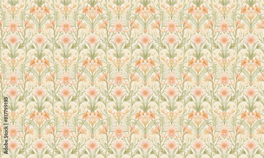 Floral design in orange and green on a background, elegant pattern, flower texture Floral design in orange and green on a background, elegant pattern, flower texture