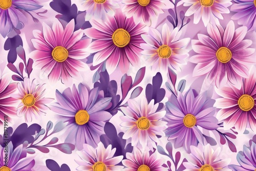 Abstract flower patterns create a sense of depth and dimensionality
