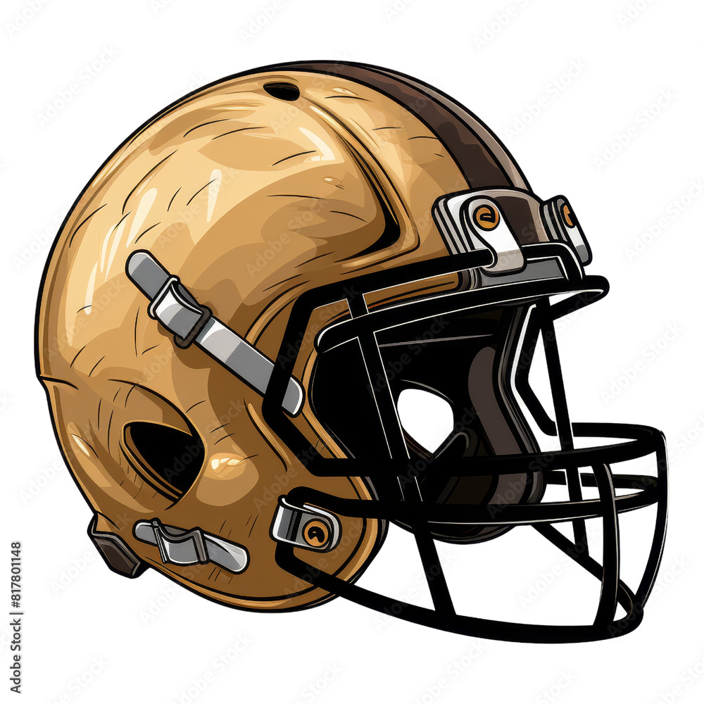 Fototapeta premium PNG image of a football helmet with a clear, transparent background.