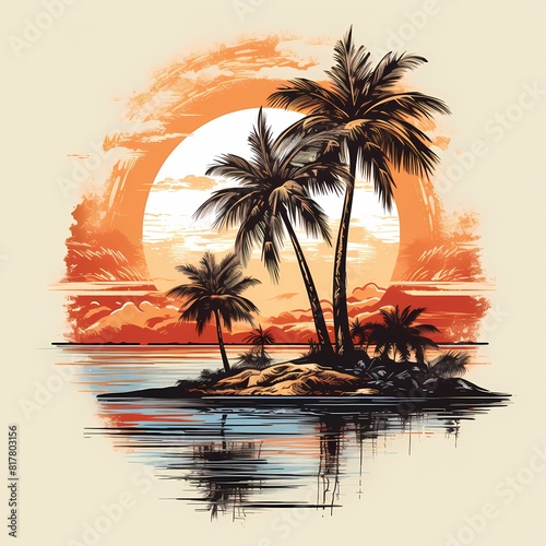 palm tree logo illustration