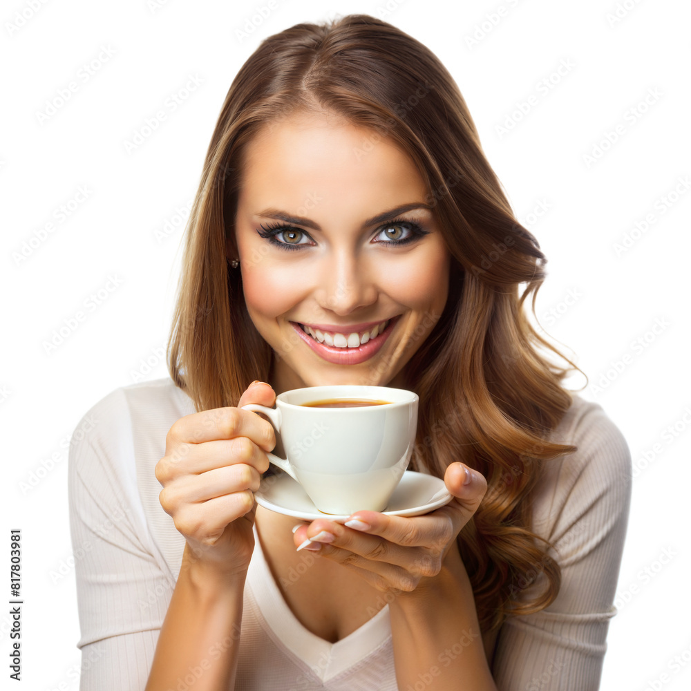 custom made wallpaper toronto digitalA woman is holding a white coffee cup with a smile on her face