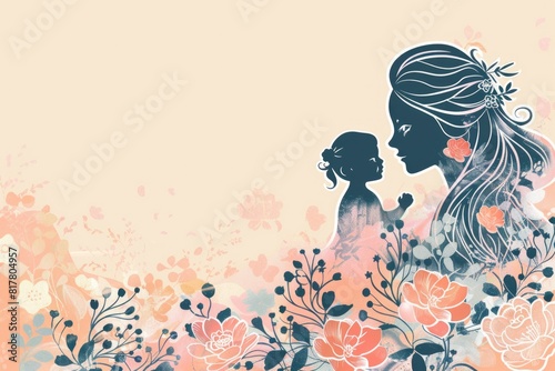 A heartwarming image of a woman holding a child in a beautiful field of flowers. Perfect for family  love  and happiness concepts