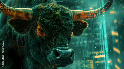 bull trading background btc