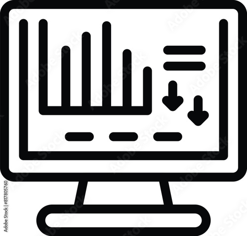 Business market breakdown icon outline vector. Economic failure. Failed startup idea