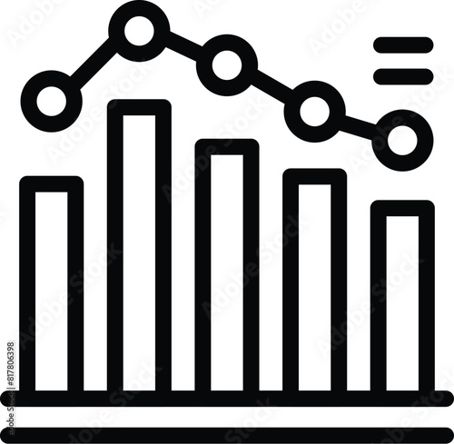 Bankrupt startup icon outline vector. Financial crisis. Business development decrease
