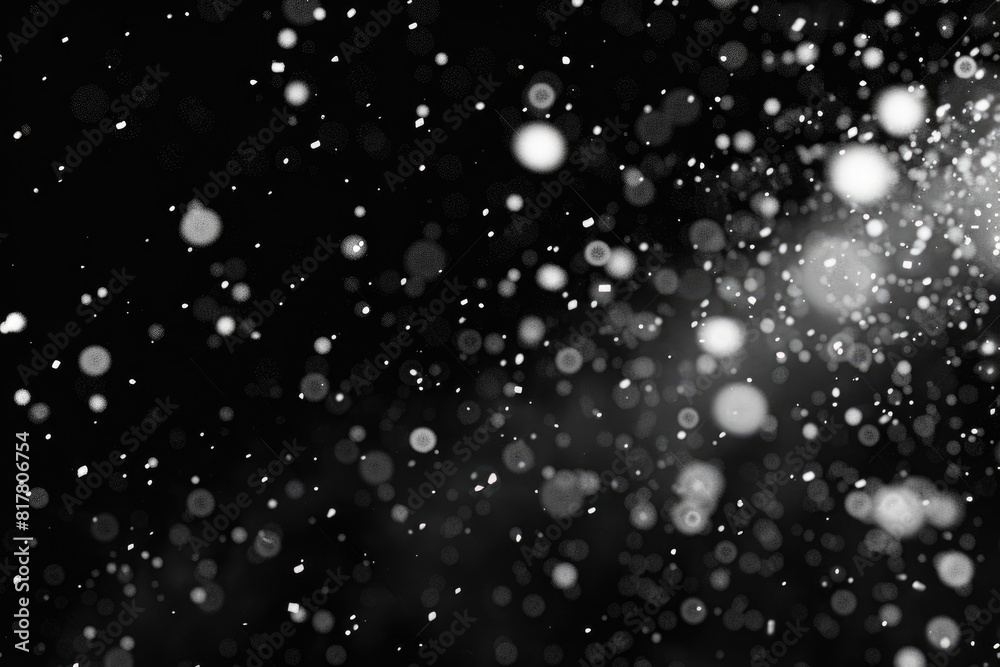 Snowfall captured in black and white, perfect for winter themes