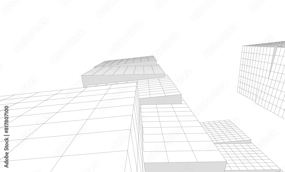 abstract architectural drawing 3d illustration abstract architectural drawing 3d illustration