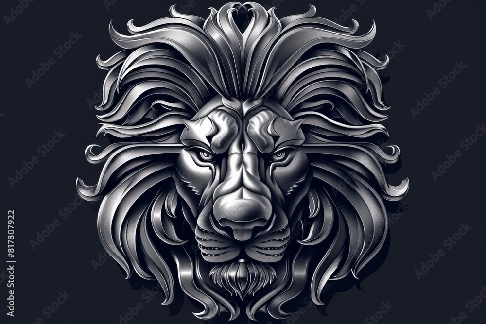 Close-up of lion head against black background Close-up of lion head against black background