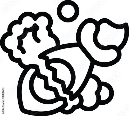 Crashed startup rocket icon outline vector. Project failure. New business crisis