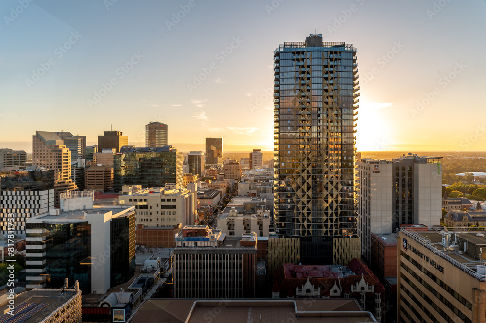 Ταπετσαρία Sunset city skyline - Adelaide, South Australia, Australia