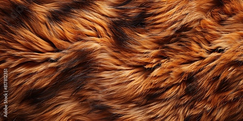 Close-up of fur texture background. Natural brown fur texture.