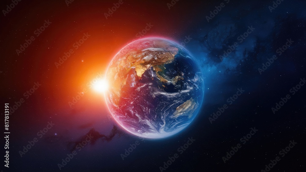 earth with a sun in the background earth with a sun in the background