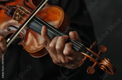 violinist's hand playing the violin