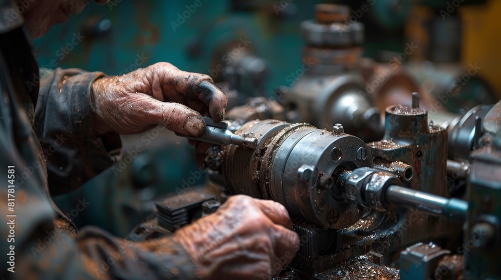 A close-up of a technician's hands using specialized tools to fine-tune a piece of machinery, highlighting the attention to detail and craftsmanship involved in industrial work. A close-up of a technician's hands using specialized tools to fine-tune a piece of machinery, highlighting the attention to detail and craftsmanship involved in industrial work.