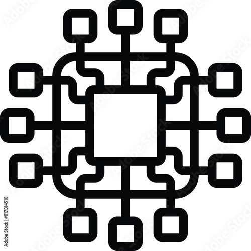 Home control systems icon outline vector. Artificial intelligence. Automated house technology