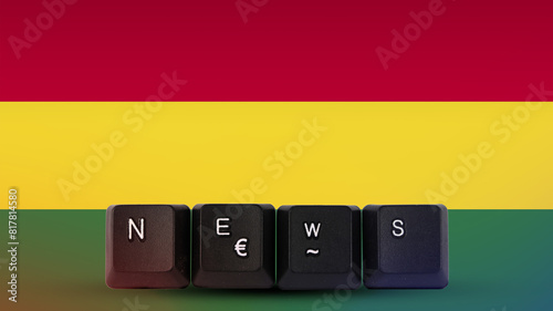 Bolivia technology news concept, media terminology, news and media idea, News text created with 