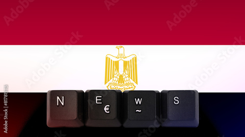 Egypt technology news concept, news and media idea, News text created with keyboard with Egypt 