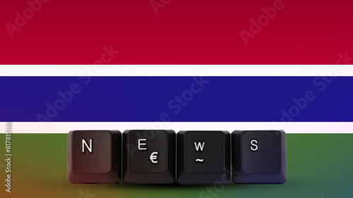 Gambia technology news concept, media terminology, streamer headline, news and media idea, News 