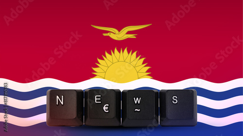 Kiribati technology news concept, streamer headline, media terminology, News text created with 