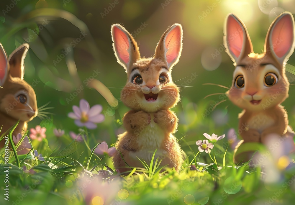 Cute bunnies: adorable bunny art featuring chubby cheeks, expressive eyes. Easter-themed content Cute bunnies: adorable bunny art featuring chubby cheeks, expressive eyes. Easter-themed content