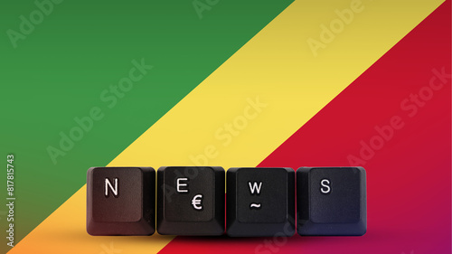 Republic Of The Congo technology news concept, streamer headline, News text created with keyboard 