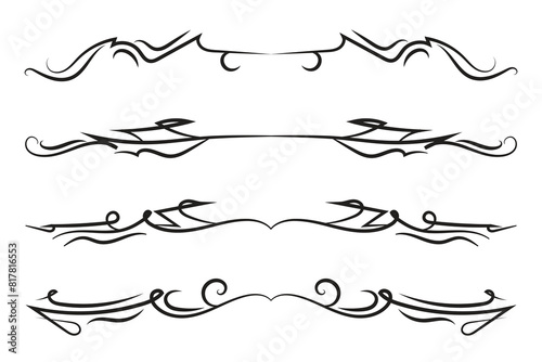 Calligraphy filigree lines Text dividers, vintage Flourishes decorative Scrolls wedding Ornate, fancy elegant page Separators design elements, Header Swirls menu cards Ornamental Border
