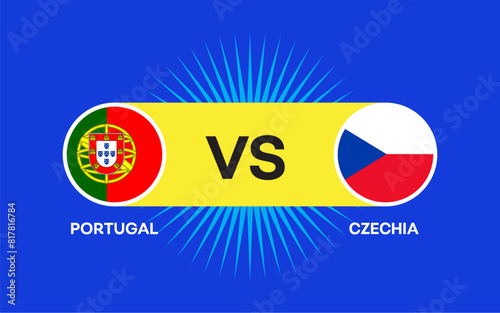 UEFA Euro Cup 2024 Portugal vs Georgia. Vector illustration.