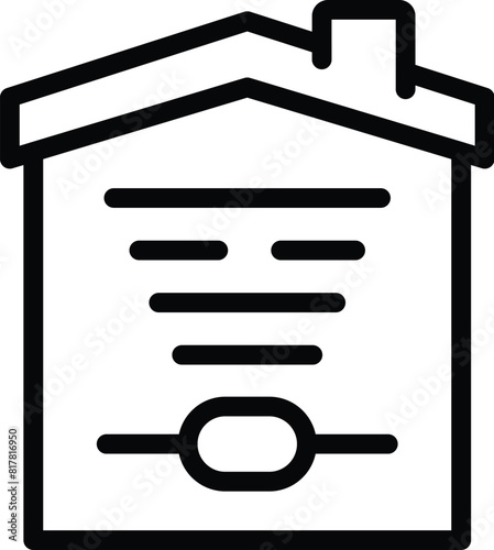 Wireless home technology icon outline vector. Modern innovative house. Automatized indoor installation