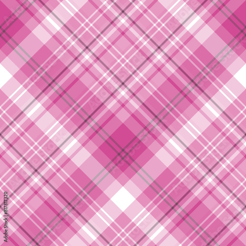 Seamless pattern in comfortable pink and white colors for plaid, fabric, textile, clothes, tablecloth and other things. Vector image. 2
