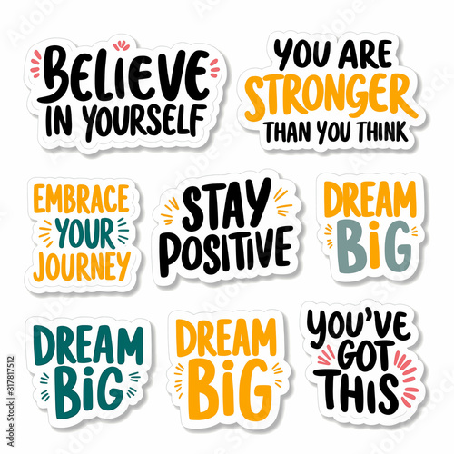 Empowerment Collection: Vibrant Stickers with Uplifting Quotes and Affirmations. Inspiring Designs to Boost Positivity and Courage in Daily Life. Perfect for Planners, Laptops, and Personal Items.