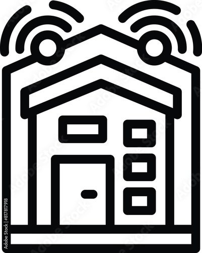 Modern home technology icon outline vector. Innovative installation. Things of internet system