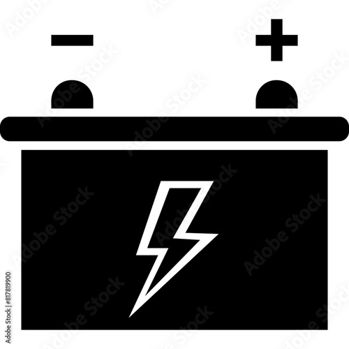 Battery Charging vector icon in glyph style 