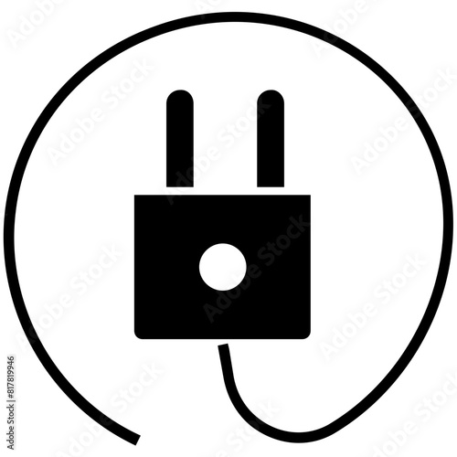 Electrical Plug vector icon in glyph style 