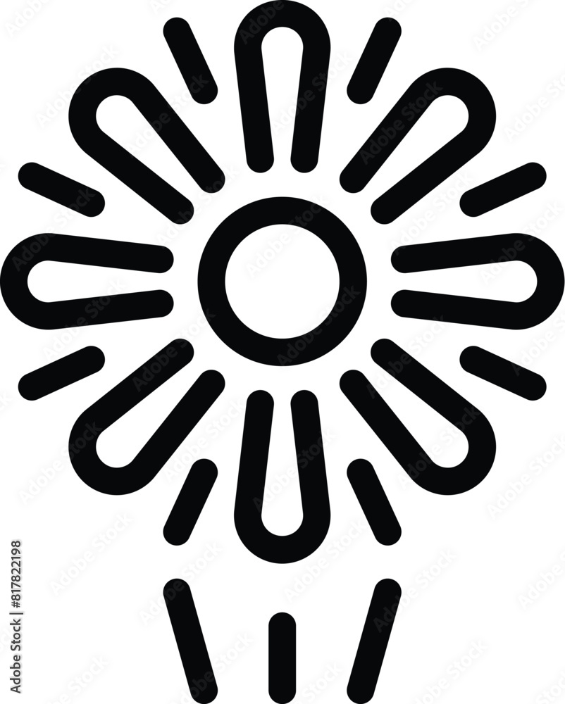 Radiant sunburst vector illustration icon in black and white for modern, contemporary design, graphic, and branding Radiant sunburst vector illustration icon in black and white for modern, contemporary design, graphic, and branding