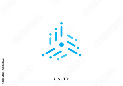 abstract people logo. simple digital teamwork icon vector design
