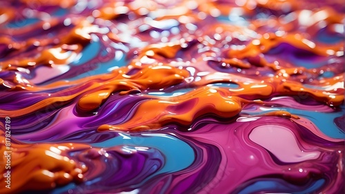 background image of a colored liquid floating in the popular shades of violet, pink, orange, blue, and orange