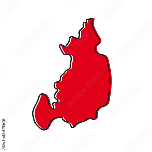 Monaragala district of Sri lanka vector map illustration. Map Design