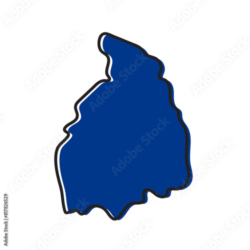 Kurunegala district of Sri lanka vector map illustration. Map Design photo