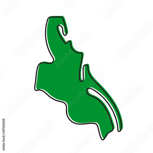 Fényképezés Batticaloa district of Sri lanka vector map illustration