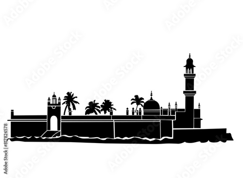 The Haji Ali Dargah mumbai vector icon. Art work
