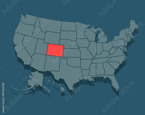 Colorado state map vector. United States of America map. Art work
