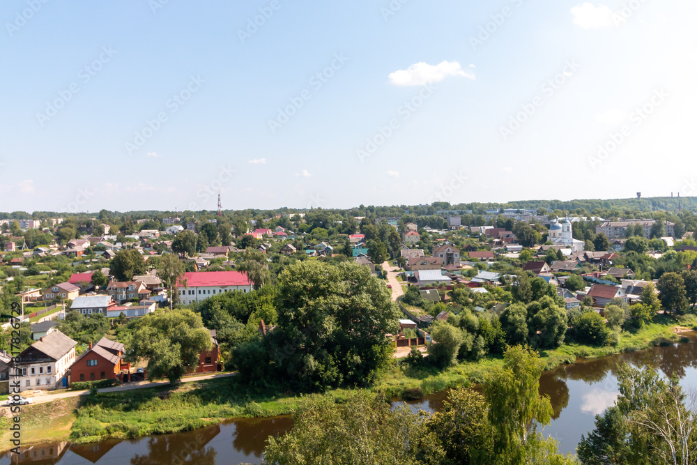 Naklejka premium Panoramic view on Torzhok from tower